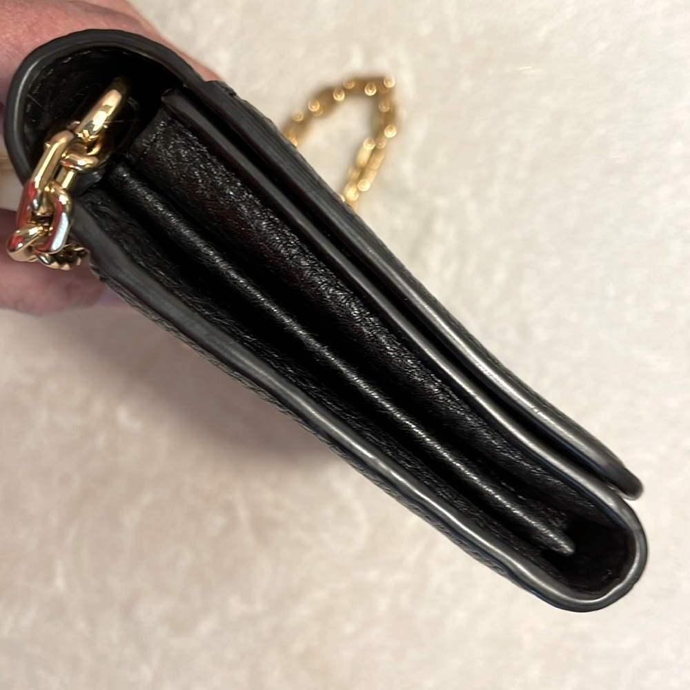 Marc Jacobs Empire City Pebbled Leather Wallet Crossbody Gold Chain No Callouts - Picture 12 of 17